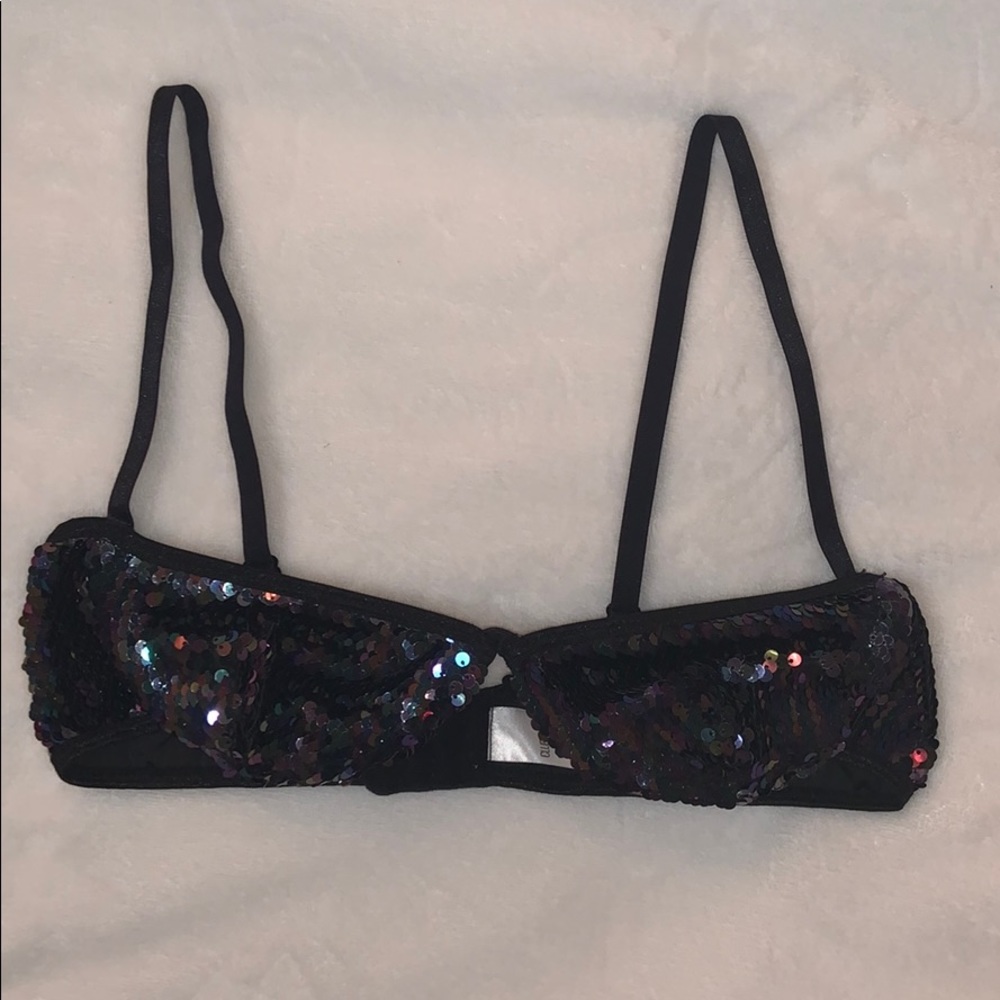 BLACK SEQUIN RAVEWEAR TOP